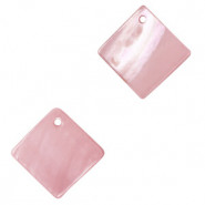 Shell charm round 8mm square 12-14mm Vintage pink